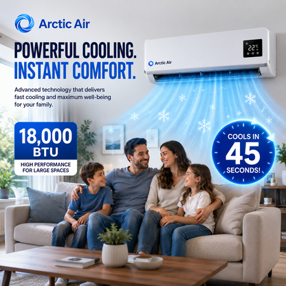 (KIT PARA CADA HABITACIÓN) 3 unidades. Arctic Air, Dual Inverter, energéticamente eficiente, autolimpiable, control remoto y por aplicación